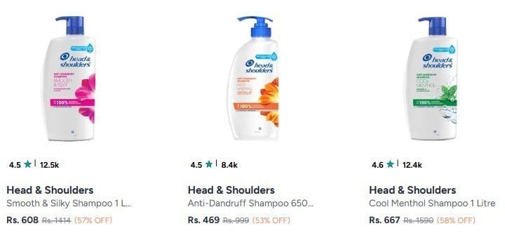Myntra | Head & Shoulders min 50% off
