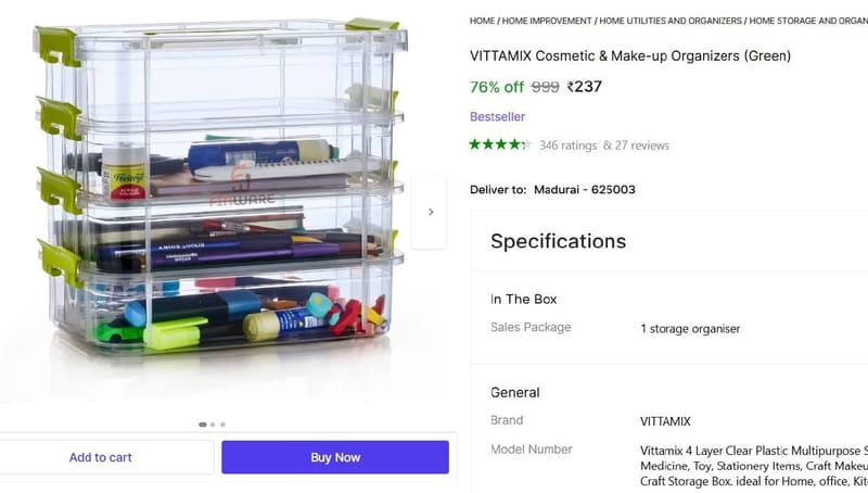 🔥  Cosmetic & Make-up Organizers @ ₹237