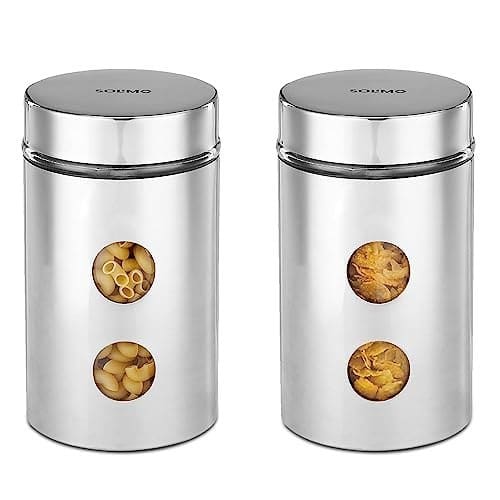 Amazon Brand - Solimo Drip Window Steel Jacketed Glass Jars ...
