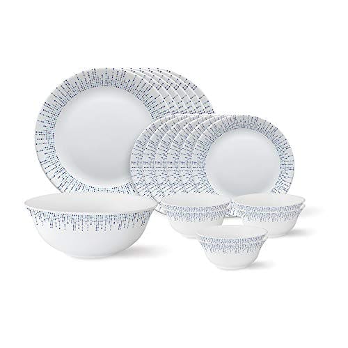 Larah By Borosil - Tiara Series, Pulse, 19 Pcs, Opalware Din...