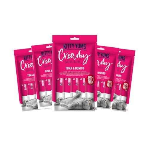 Kitty Yums Kitten & Adult Creamy Lickable Cat Treat (75g x 5...