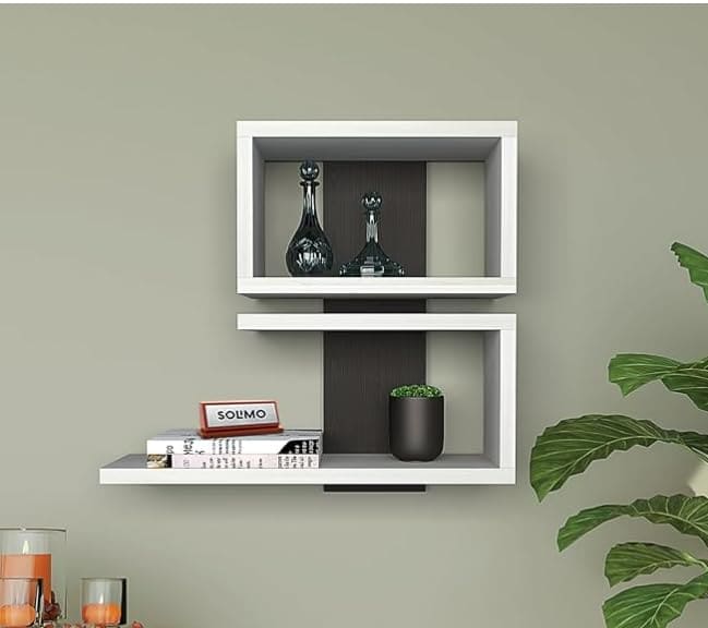 Furniture Caf Modern Wooden Wall Mounted Shelf  Stylish Floa...