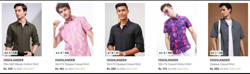 Myntra Loot : Upto 90% Off On Highlander Clothing.