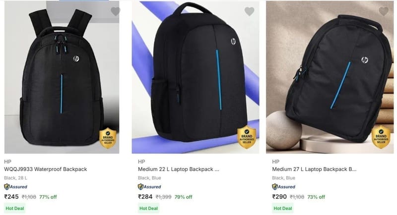 HP Laptop Bag Upto 78% Off