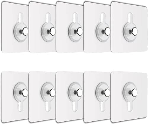 🛒 JIALTO Plastic 10 Pcs Self Adhesive Wall Hooks - Heavy Duty Transparent Hook for Photo Frames, Wall Clocks, Keys - No Damage, Easy Installation