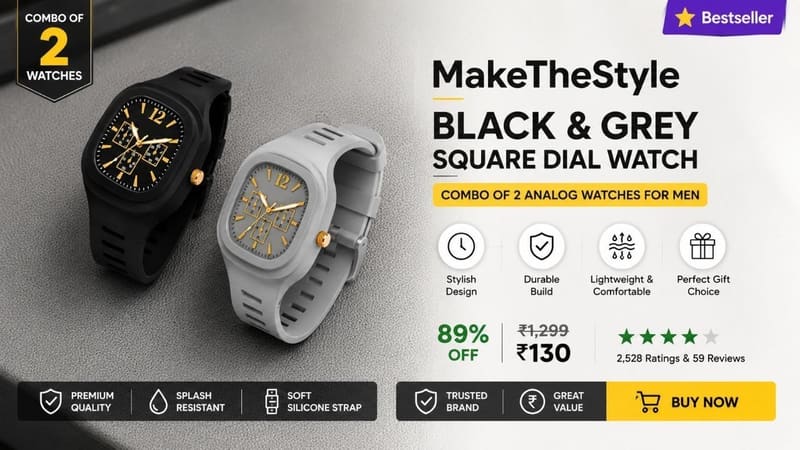 🔥 Pack of 2 Analog Watch @ ₹130