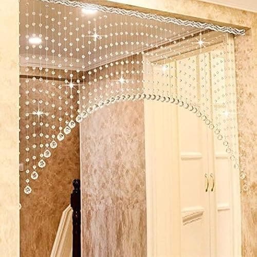 🛒 K9CRYSTALIGHT K9L 10 String, 100% Glass Drops, Acrylic Bead, String Hanging Crystal Sheer Curtain (10 String Suitable to 2.5 to 3 Feet Width)