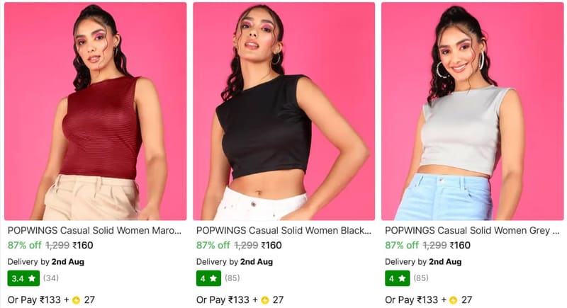 🔥  Women's Tops From ₹160