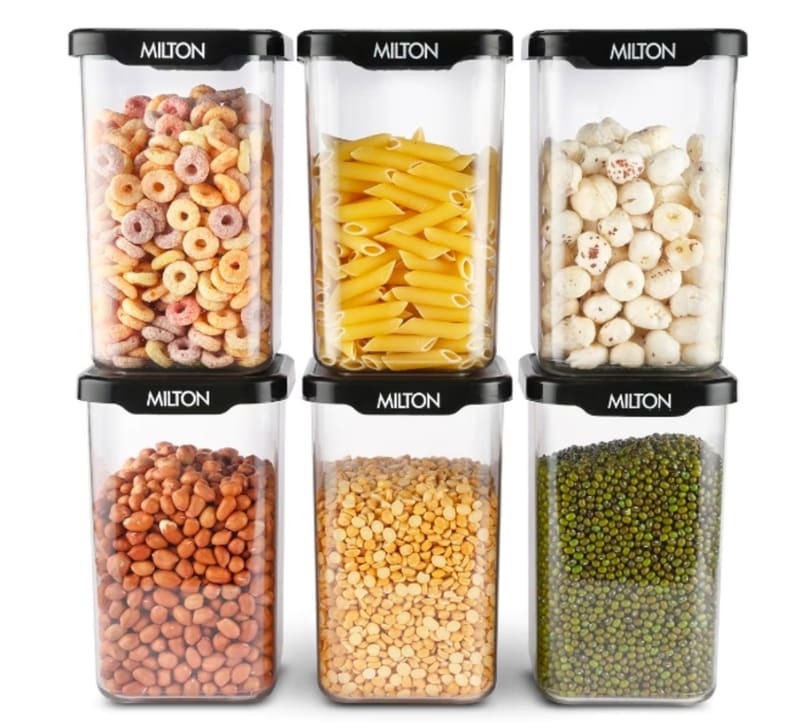 MILTON Square Containers , (6x1100ml) Food Grade for ₹549.