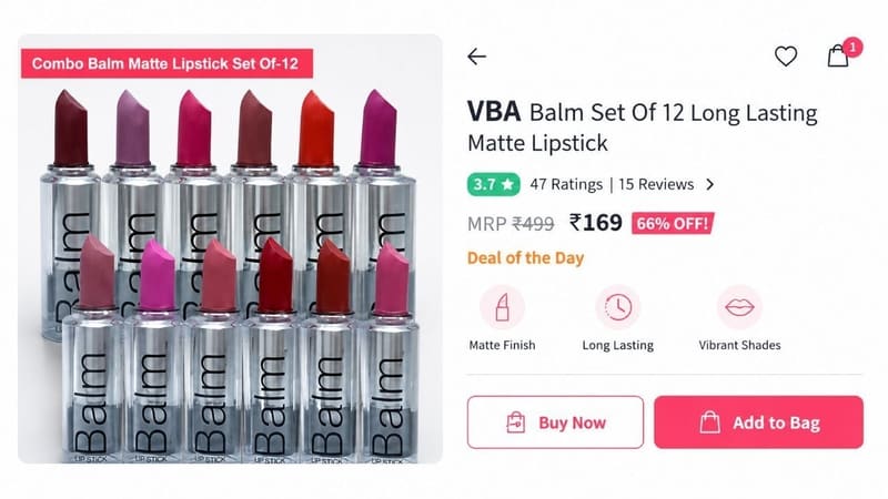 Set of 12 Lipstick @ ₹169