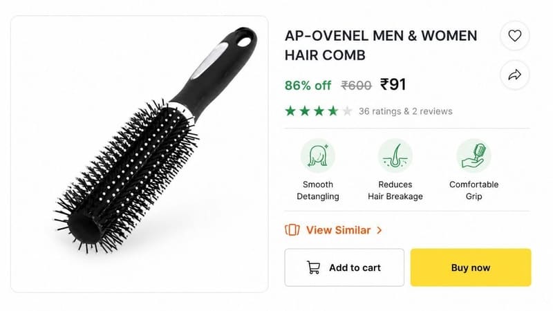 🔥 Men & Women Hair Comb @ ₹91