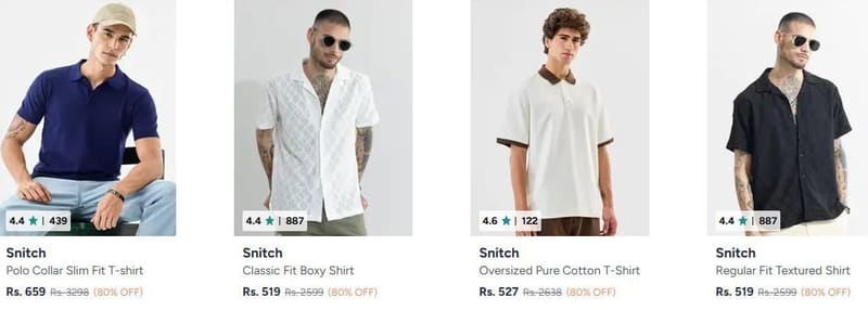 Myntra | Upto 80% Off On Snitch Men's Shirts