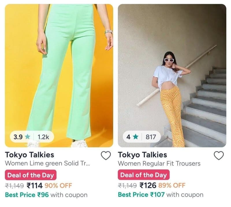 🔥LOOT: Tokyo Talkies Trouser @ ₹114