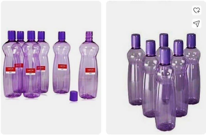 Flipkart Loot : MILTON REUABLE 1000 ml PET Bottle (Pack of 6, Purple) @144