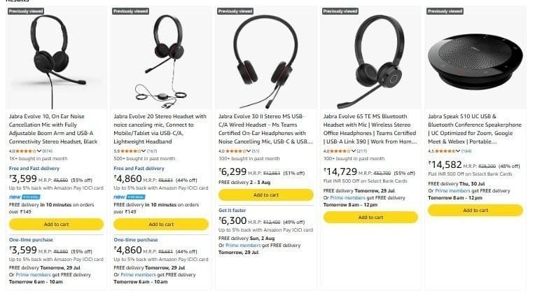 🔥Amazon | Grab: Upto 60% Off on Jabra Headphones & Speakerphone + Bank Offers