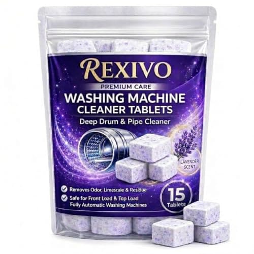 🛒 Washing Machine Cleaner Tablets (15 Tablets) | Drum & Pipe Deep Cleaner | Lavender Scent | Removes Odour, Limescale & Residue | For Front Load & Top Load Fully Automatic Washing Machines