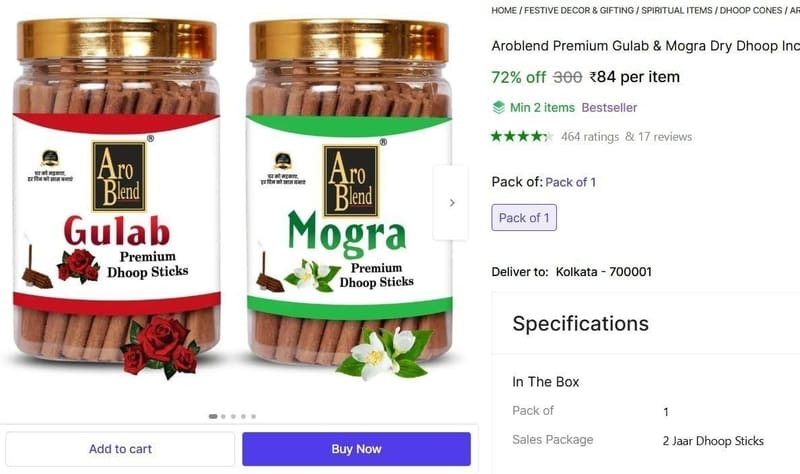 💥 Gulab & Mogra Dry Dhoop @ ₹84