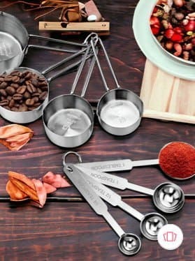 Parage Silver-Toned Stainless Steel 4 Cups & 4 Spoons Stackable Set