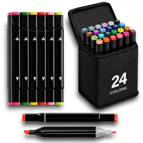 Corslet Combo of 24 & 12 Alcohol Markers & Color Pens Set | ...
