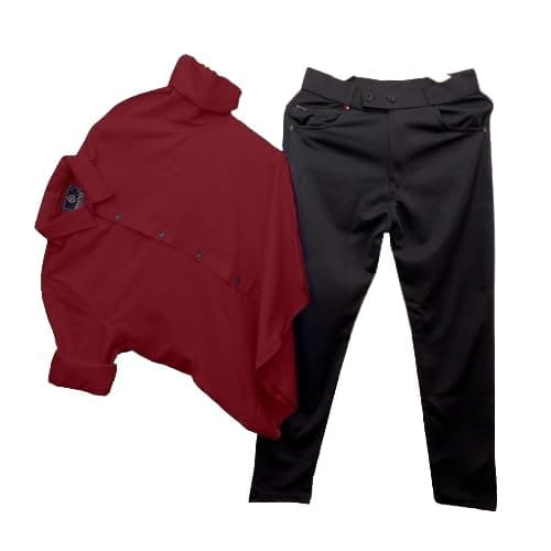 🛒 BHIKADIYA Men's Cotton Solid Full Sleeves Regular Fit Shirt and Pant (Maroon-Black,L)