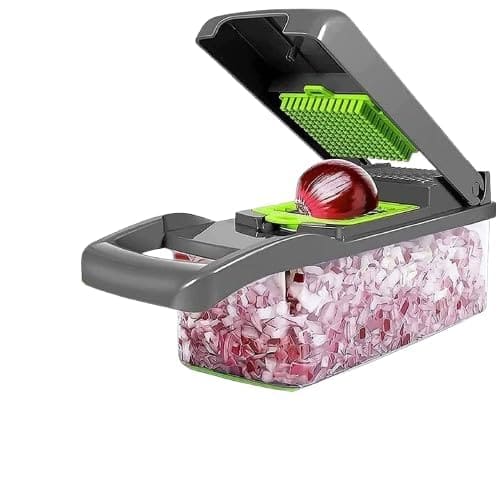 Manual Vegetable Cutter 14-in-1 Food Chopper with 8 Blades O...