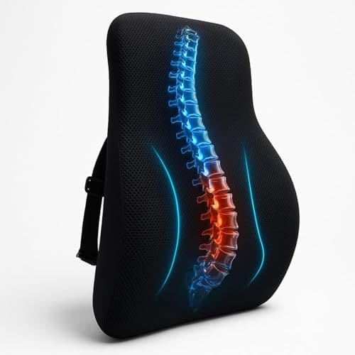 🛒 Voltonix Memory Foam Car Seat Back Support, Orthopedic Lumbar Back Rest for Back Pain Relief, Back Support Pillow for Office ChairCar Support Pillow,-Seat Cushion