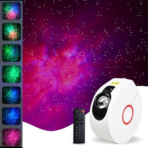 🛒 NYRWANA Projector Night Lamp for Kids, Night Light for Bedroom, Birthday Gift for Kids, Cute Table Lamp, Silicone Rechargeable Lamps with Charging Plug, Valentine Gift for Girlfriend (White)