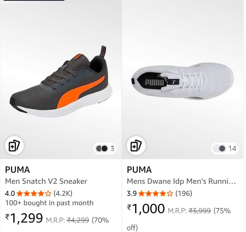 GRAB : Flat 70-74% Off On Puma Shoes.