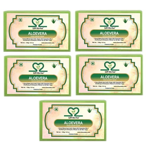 Aloevera Face & Body Soap 125 gm (Pack of 5) (5 x 125 g)