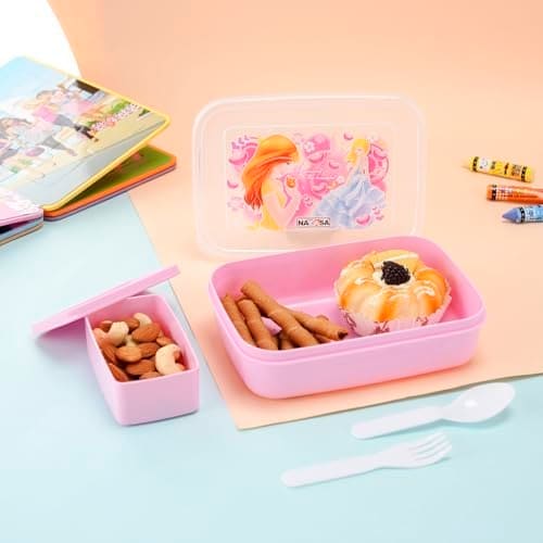 Nayasa Ninja 2 Compartment BPA-Free Plastic Lunch Box for Ki...