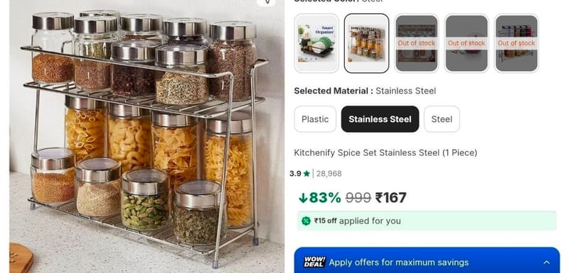 🔥Stainless Steel Rack at ₹167