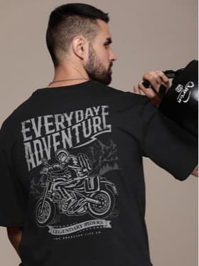 Roadster The Lifestyle Co Oversized Fit Pure Cotton Graphic Printed Drop Shoulder Sleeves Casual T-Shirt