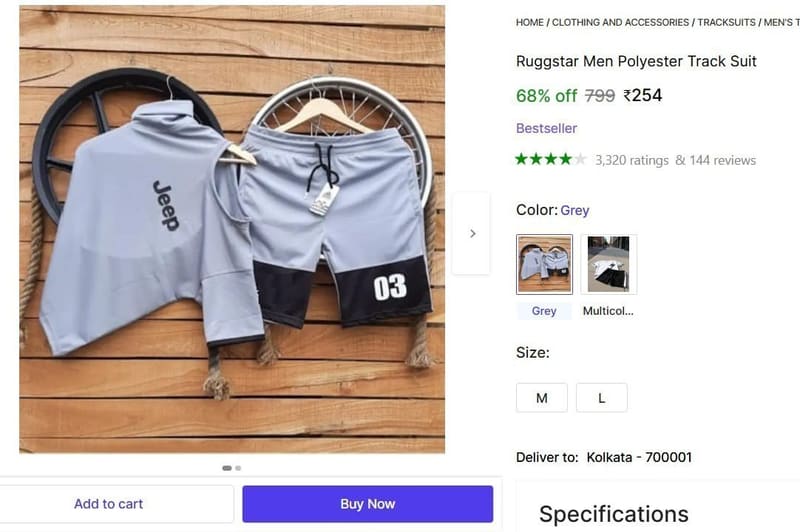 🔥  Men's Polyester Track Suit @ ₹254