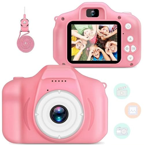 🛒 CADDLE & TOES Kids Camera for Girls Boys,Kids Selfie Camera 13MP 1080P HD Digital Video Camera for Toddler,Christmas Birthday Gifts for 4+ to15 Years Old Children (Pink)
