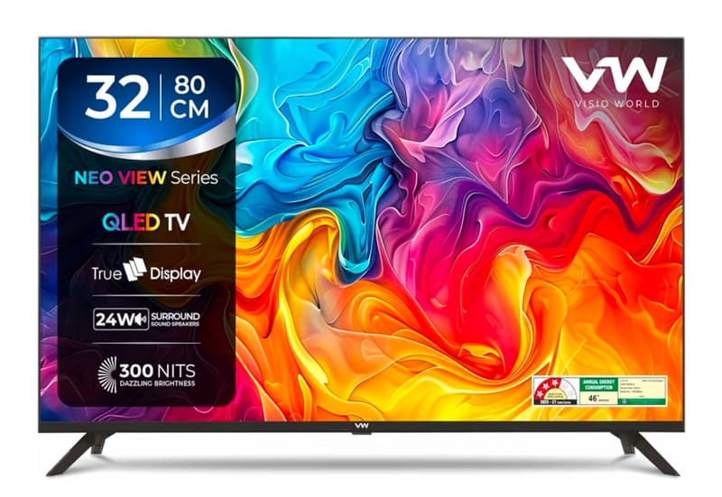 VW 80 cm (32 inches) Frameless Series HD Ready QLED TV at ₹7,999