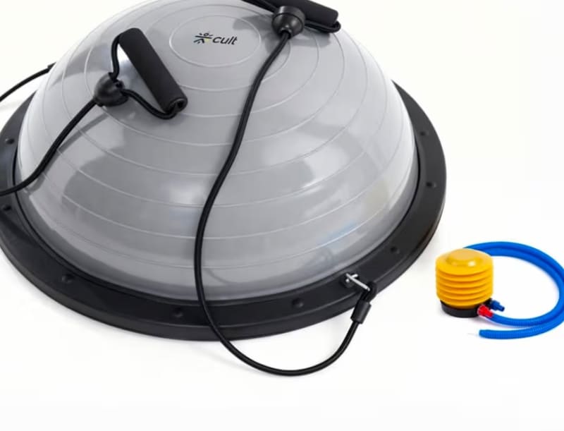 Cult Half Balance Ball Trainer for Full Body Workout with Pair of Resistance Bands and Pump