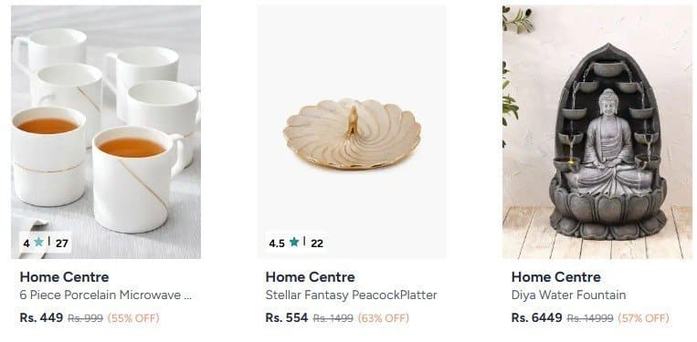🔥MYNTRA | Home Centre Products at Min 40%