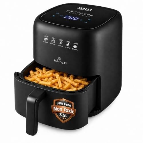 🛒 INALSA Air Fryer 3.5L,1400W,Non Toxic, Digital Air Fryer,NutriFry 3.5