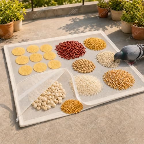 🛒 FYTREX Papad Drying Cloth with Net & Zip, Unbleached Thin Cotton for Papad, Vadiyalu, Sabudana, Spices, Grains & Millets, Dust & Insect Protection, Breathable, Washable & Reusable (29 * 36 Inches)