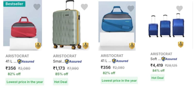 Upto 85% Off On Aristocrat Luggages & Duffel Bags Starts @356.