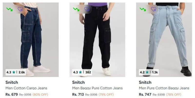 Myntra | Snitch Men's Jeans Starts at 679.