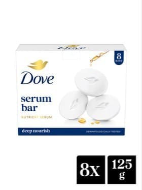 🔥 Dove Set of 8 Serum Bars with Nutrient Serum (125g Each) 🧼✨