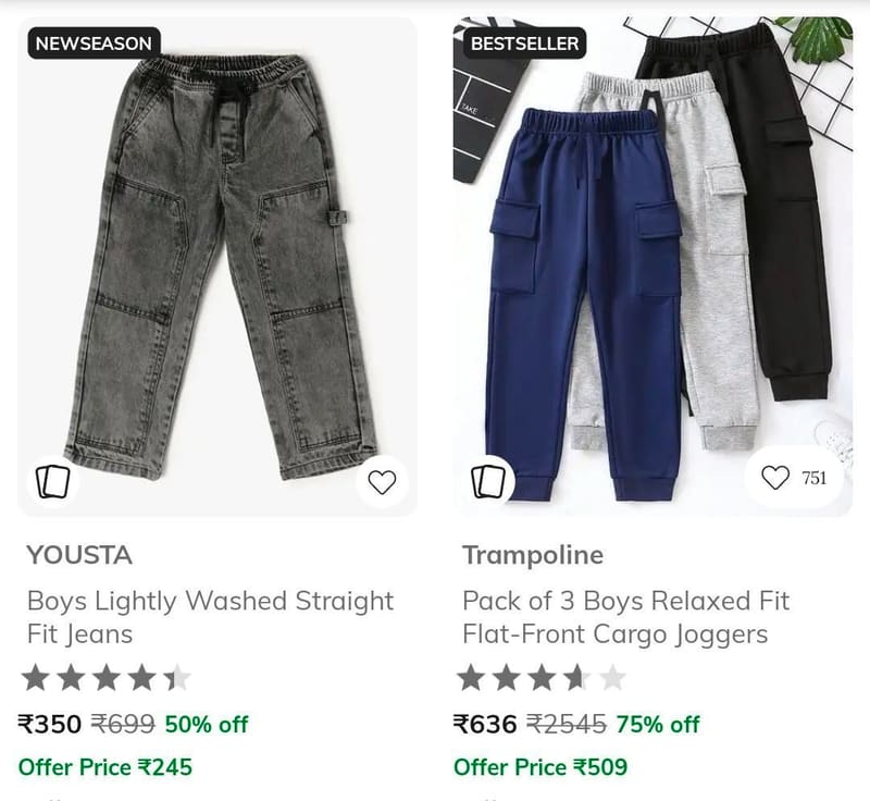 AJIO |💥 Jeans & Trousers
