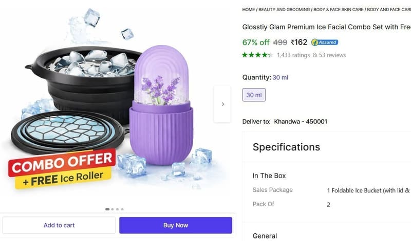 🔥  Foldable Ice Bucket with Free Ice Roller @ ₹162