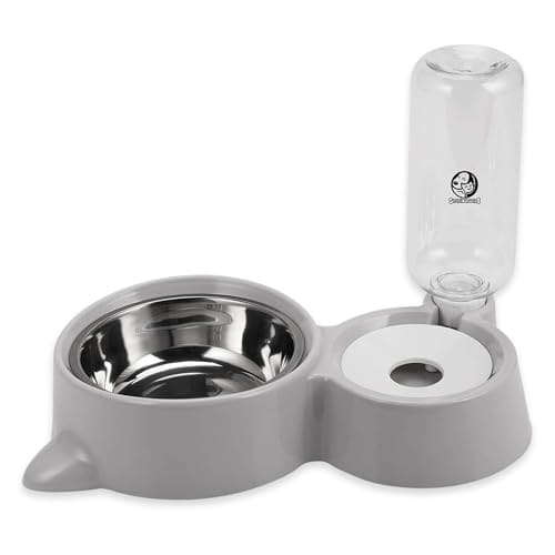 🛒 Foodie Puppies 2-in-1 Pet Feeding Bowl and Water Bottle Set for Puppies and Cats | Stainless Steel Bowl | Wet and Dry Food Bowl with Automatic Water Flowing Dispenser Bottle