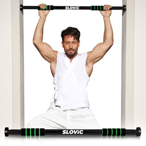 🛒 Slovic Pull up Bar for Home for Kids & Adults [100 KG] | Pull up Bar Wall Mounted with Anti-Skid Grip | No-Drill Installation Pull-up Bars for Home Workout | Gym Equipment for Home Workout (62-100 CM)