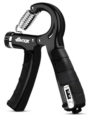 🛒 FitBox Sports Adjustable Hand Grip (5kg - 60kg) Strengthener with Counter for Men & Women for Gym Workout Hand Exercise Equipment to Use in Home for Forearm Exercise (Black) Stainless Steel Spring