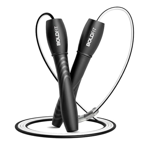 🛒 Boldfit Skipping Rope for Men and Women Jumping Rope With Adjustable Height Speed Skipping Rope for Exercise, Gym, Sports Fitness Adjustable Jump Rope Black