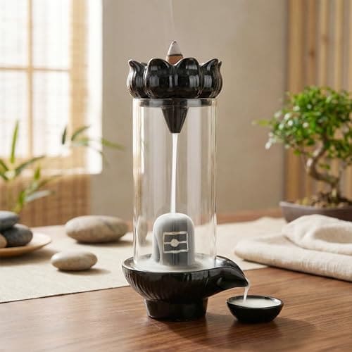 🛒 Cycle Pure Navin Shivling Abhishekam Backflow Incense Burner with 20 Premium Cones – Spiritual Smoke Waterfall Decor