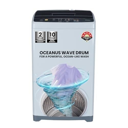🛒 Haier 6 kg 5 Star Oceanus Wave Drum Washing Machine Fully Automatic Top Load (HWM60-AE, Moonlight Silver)